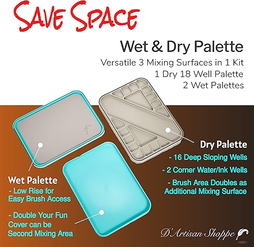 Miniatura 6 de WetNDRi - Paleta húmeda y punta fina serie IV redondo 000 pinceles