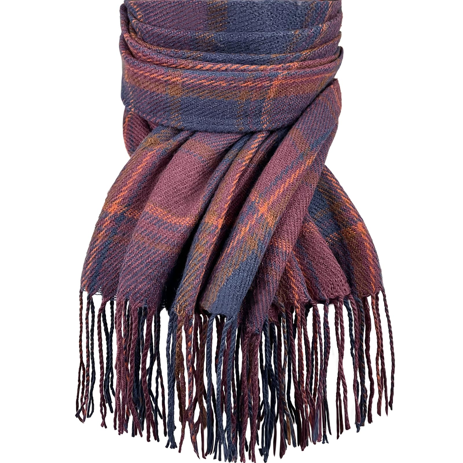 Winter Scarf for Women Cashmere Feel Plaid Warm Long Blanket Scarves Big Grid Pashmina Shawls and Wraps