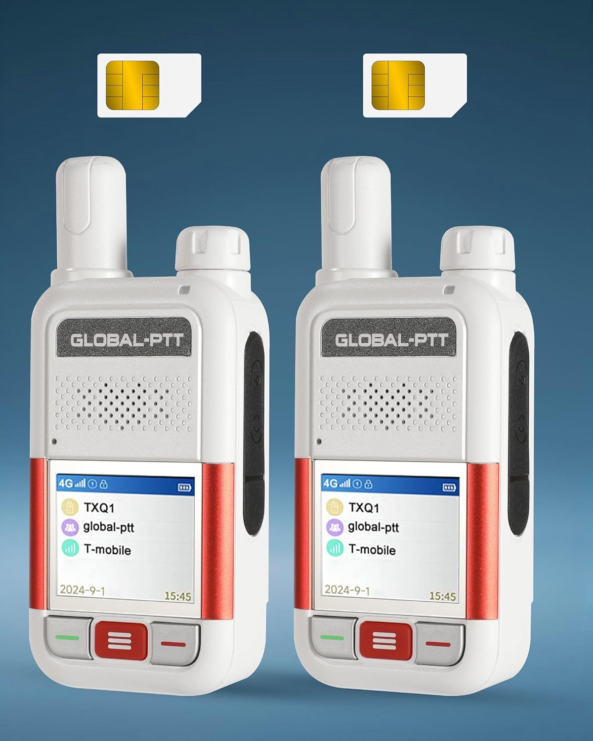 Global PTT 2-Pack PoC Radios with 4G Walkie Talkies