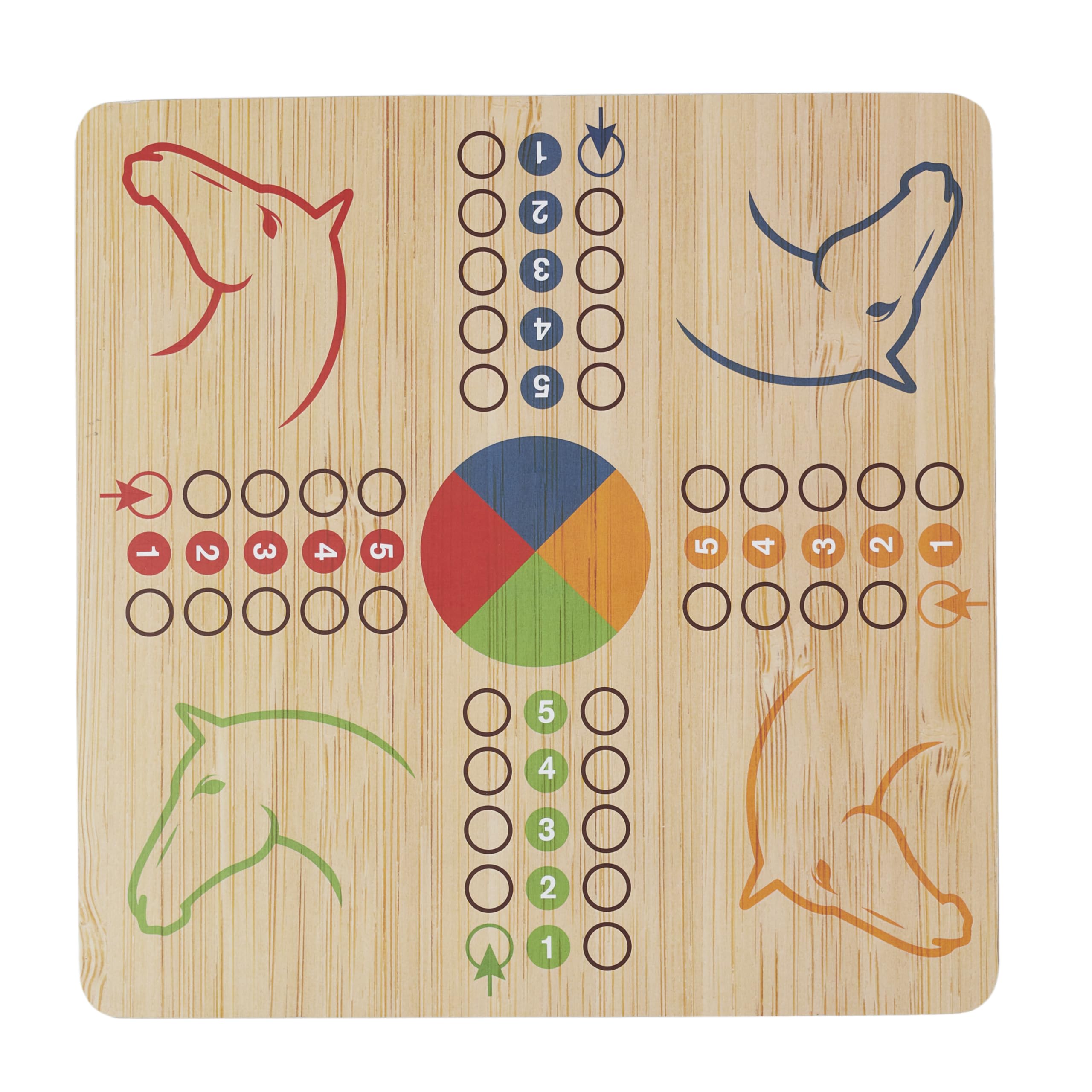 MISTER GADGET Coffret 10 Jeux de Société en Bois 32,5 cm Familial Marron | Bois MDF, coffret 10 jeux de société, 32,5 cm, échecs dames petits chevaux et plus, familial, marron