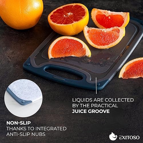 Miniatura 2 de Exitoso Juego de 6 tablas de cortar pequeñas, aptas para lavavajillas, tabla de cortar de plástico antideslizante con ranura para jugos, tablas de