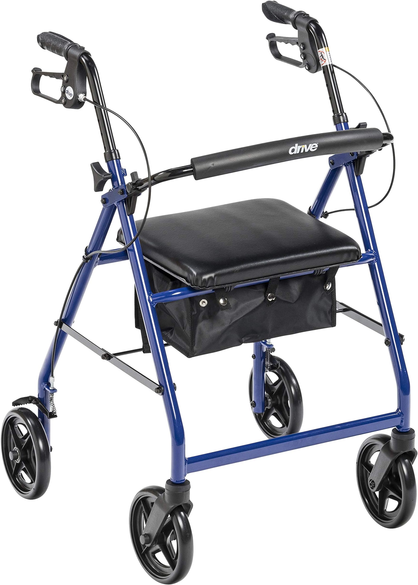 R728BL Foldable Rollator Walker with Seat, Blue