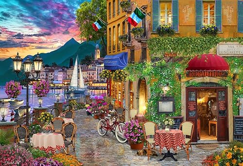 Vermont Christmas Company Inviting Italy - Rompecabezas de 100 piezas de Italia para adultos y familias, rompecabezas de Italia de 19 x 13 pulgadas