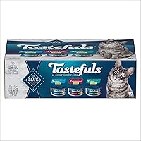 Vista 1 de Blue Buffalo Tastefuls - Paquete variado de alimento húmedo natural para gatos, atún, pollo y pescado y camarones en hojuelas en salsa, latas de 5.5