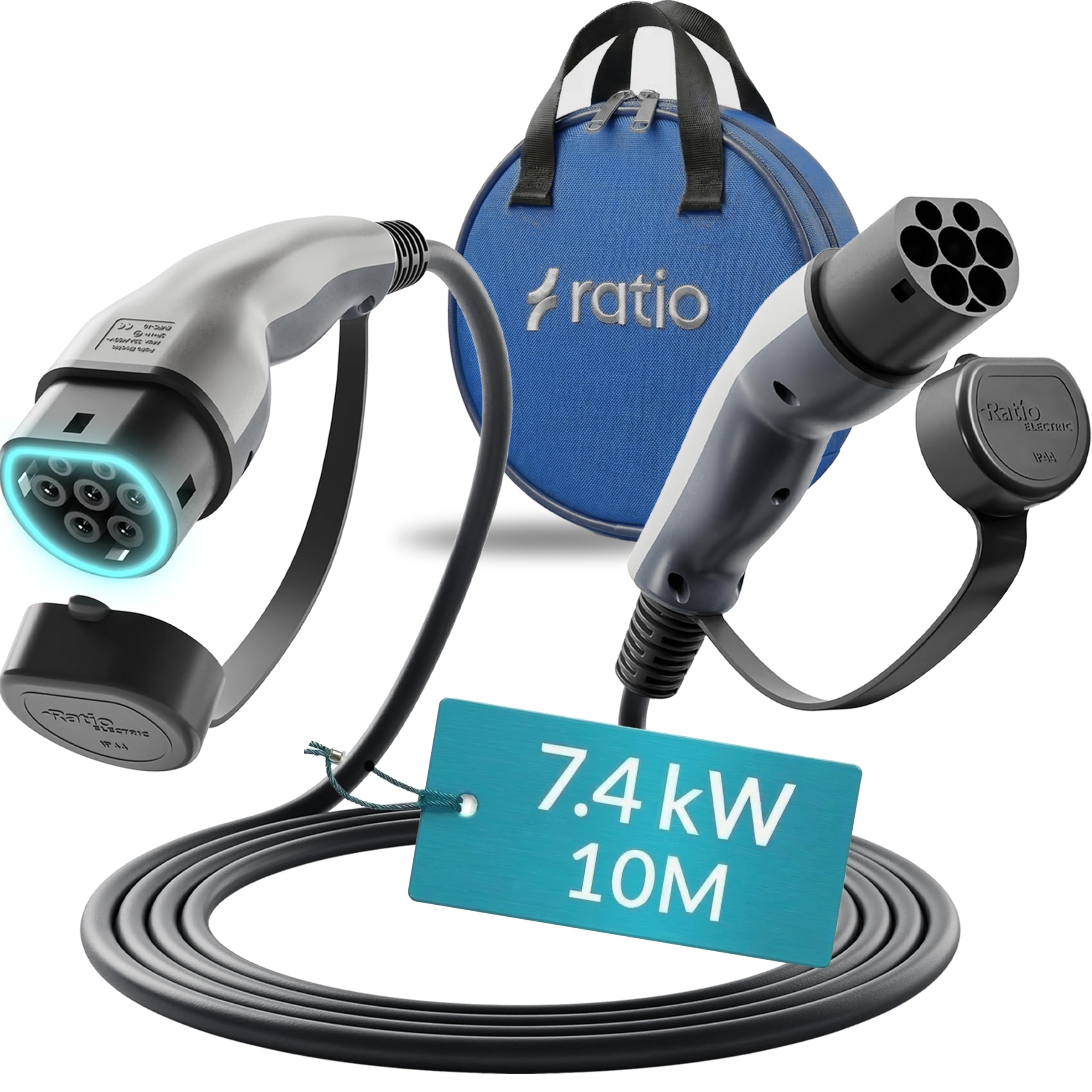 Type 2 EV Charging Cable 7.4kW | 32A | 8M | 1-Phase | Mode 3 | 8 Metre Type 2 to Type 2 Charging Cable 7kW Electric Car Charger, Fast EV Vehicle Charger - Made in Holland – With Storage Bag — view 18