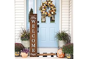 Stunning 47.2" Wooden Welcome Sign: Adorn Your Abode with Rustic Charm