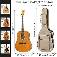 Vista 2 de LETSROCK Bolsa de guitarra acústica de 39, 40, 41 pulgadas, con acolchado impermeable de 0.5 pulgadas de grosor, correa de hombro ajustable, funda