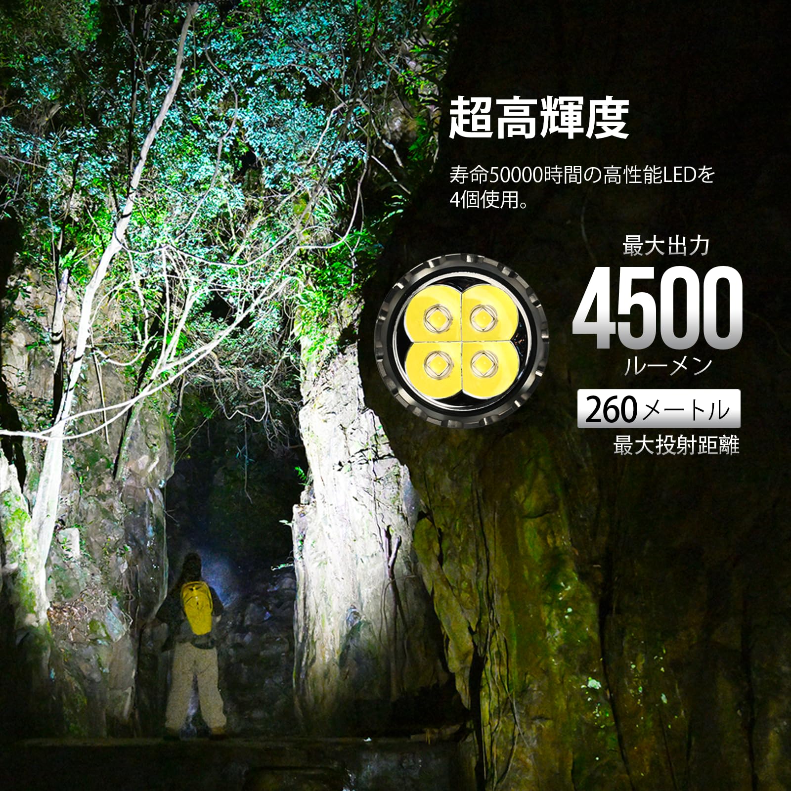 Amazon.co.jp: ACEBEAM E75 明るい懐中電灯 LEDフラッシュライト 4500