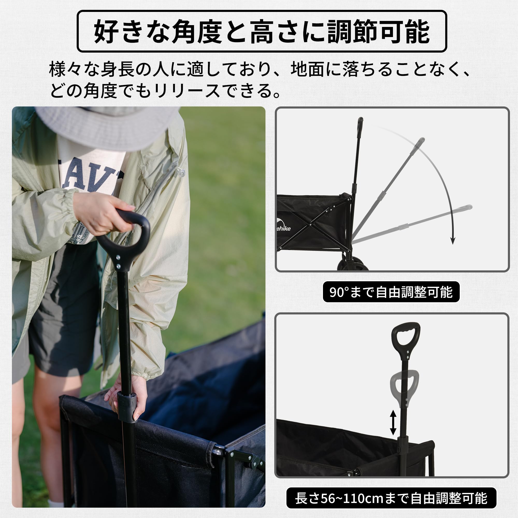 Amazon.co.jp: Naturehike公式ショップ キャリーワゴン 大容量113L 耐