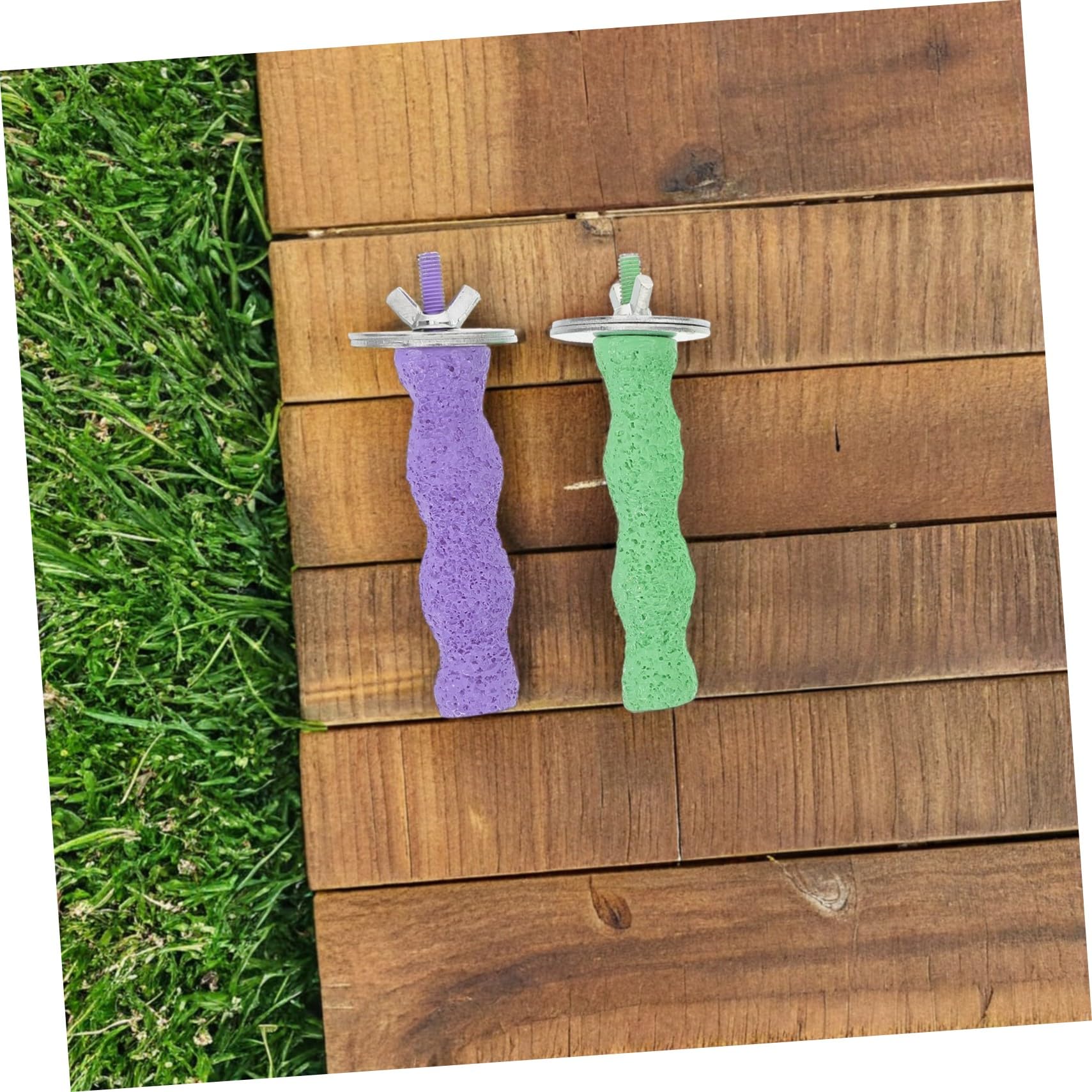4 pièces Perchoirs pour Oiseaux Petits Cages Bâtons de Meulage des Griffes pour Perruches et Calopsittes Support Stable et Matériaux sans Danger pour Soins Naturels des Griffes