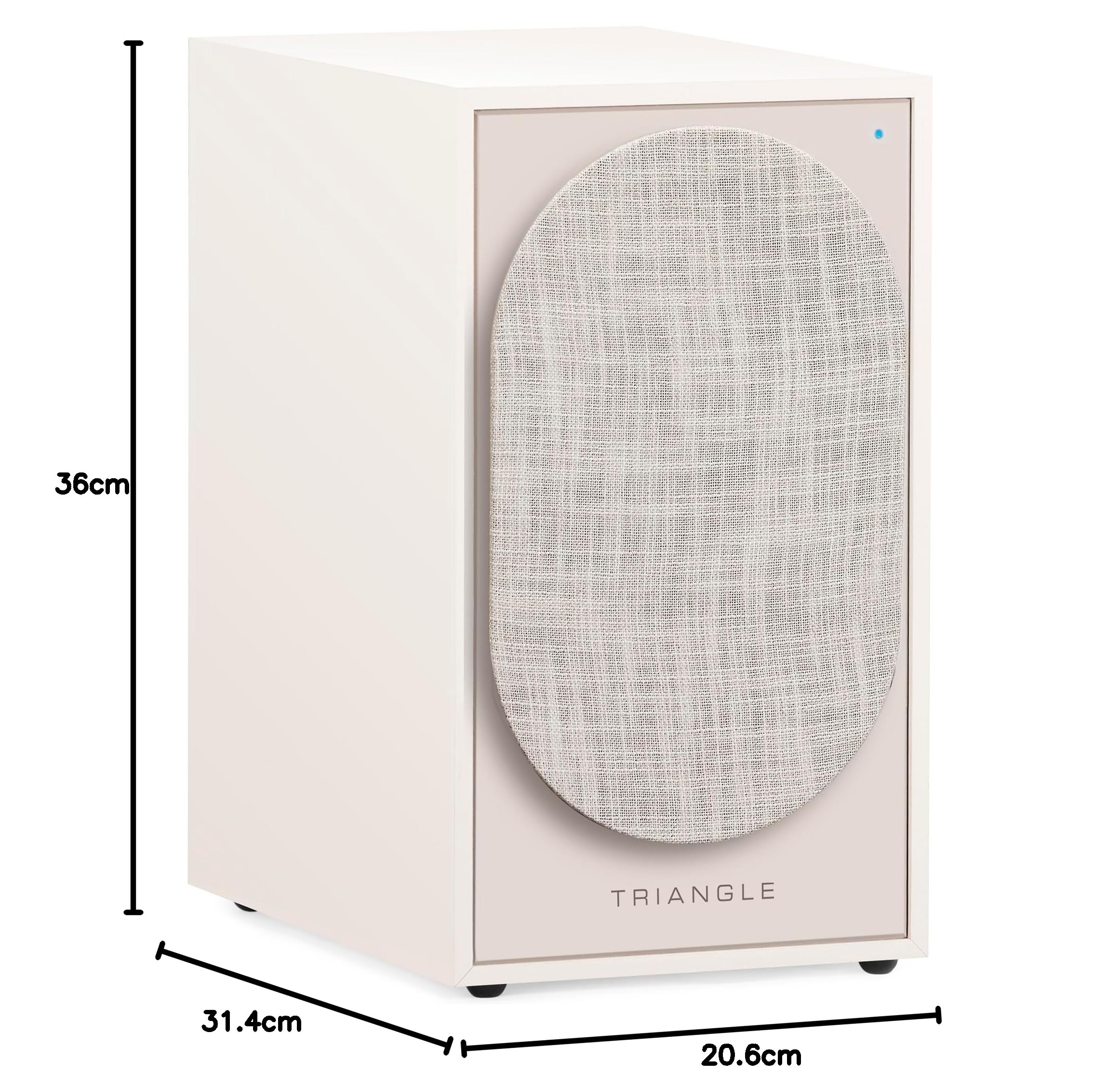 TRIANGLE - BOREA BR03 Connect Aktywne głośniki - Głośniki podstawkowe Bluetooth ze wzmacniaczem 2x 60 W - HD Audio - Wejścia PHONO/TV Arc i USB Platinum - 206 x 360 x 314 mm - Kremowy (para)