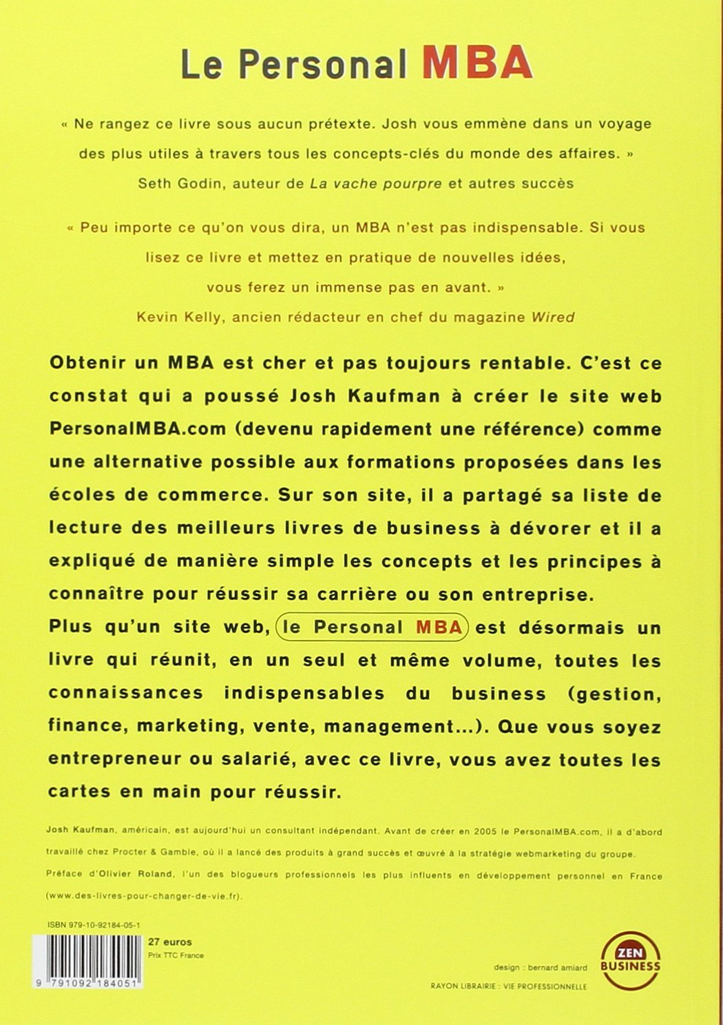 Le Personal MBA: La bible du business pour faire decoller votre carriere sans passer ...
