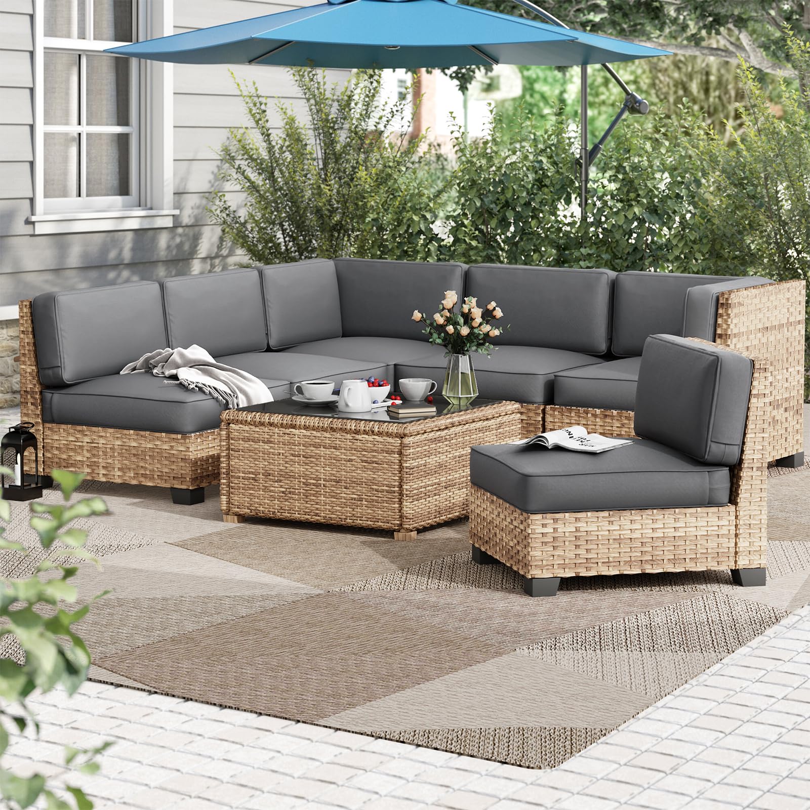 Best Cushions for Outdoor Furniture in 2026: 5 Top Picks 2 WanmwillToolOrganizer Outdoor Patio Replacement Furniture Cushions, Water-Repell — product photo