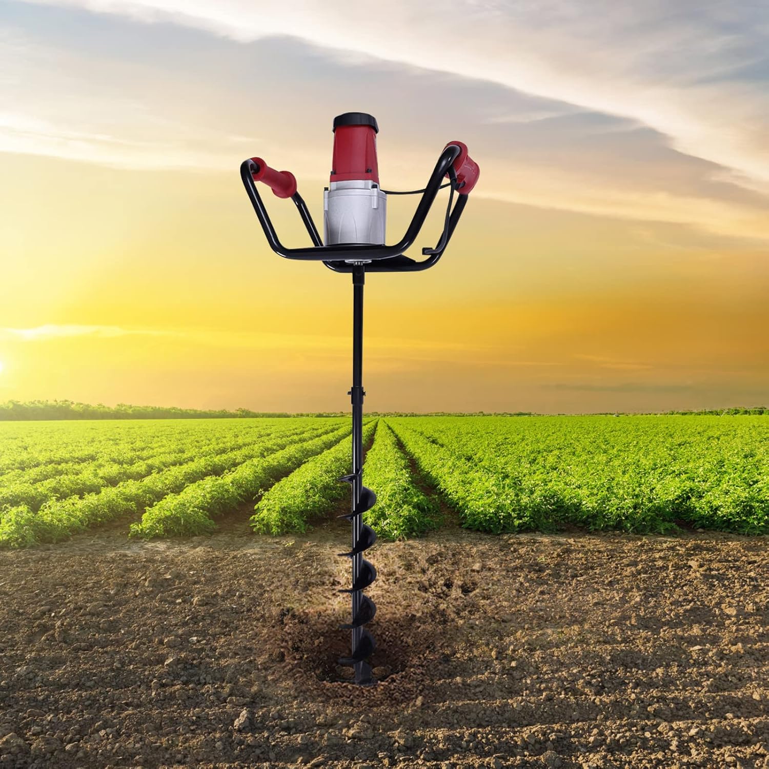 DYRABREST 1500W Electric PostHole Digger with 4inch Auger Bit Earth Auger Post