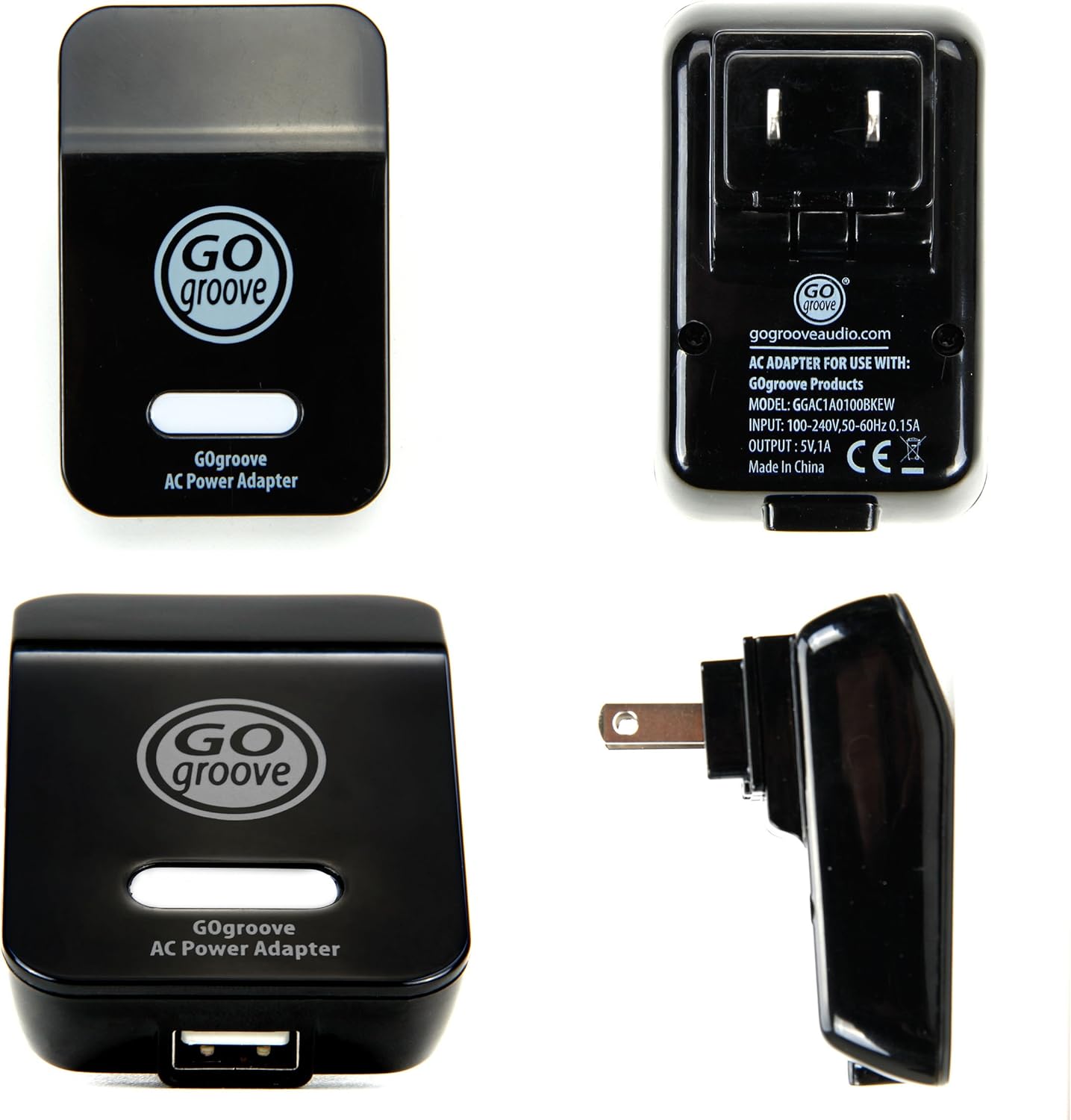 GOgroove Universal Fitness Tracker USB Power Adapter Wall Plug - Compatible with Fitbit Charge, Inspire, Versa, Ionic, Alta HR, Fossil, Samsung, Lintelek, LETSCOM and More Fitness Trackers