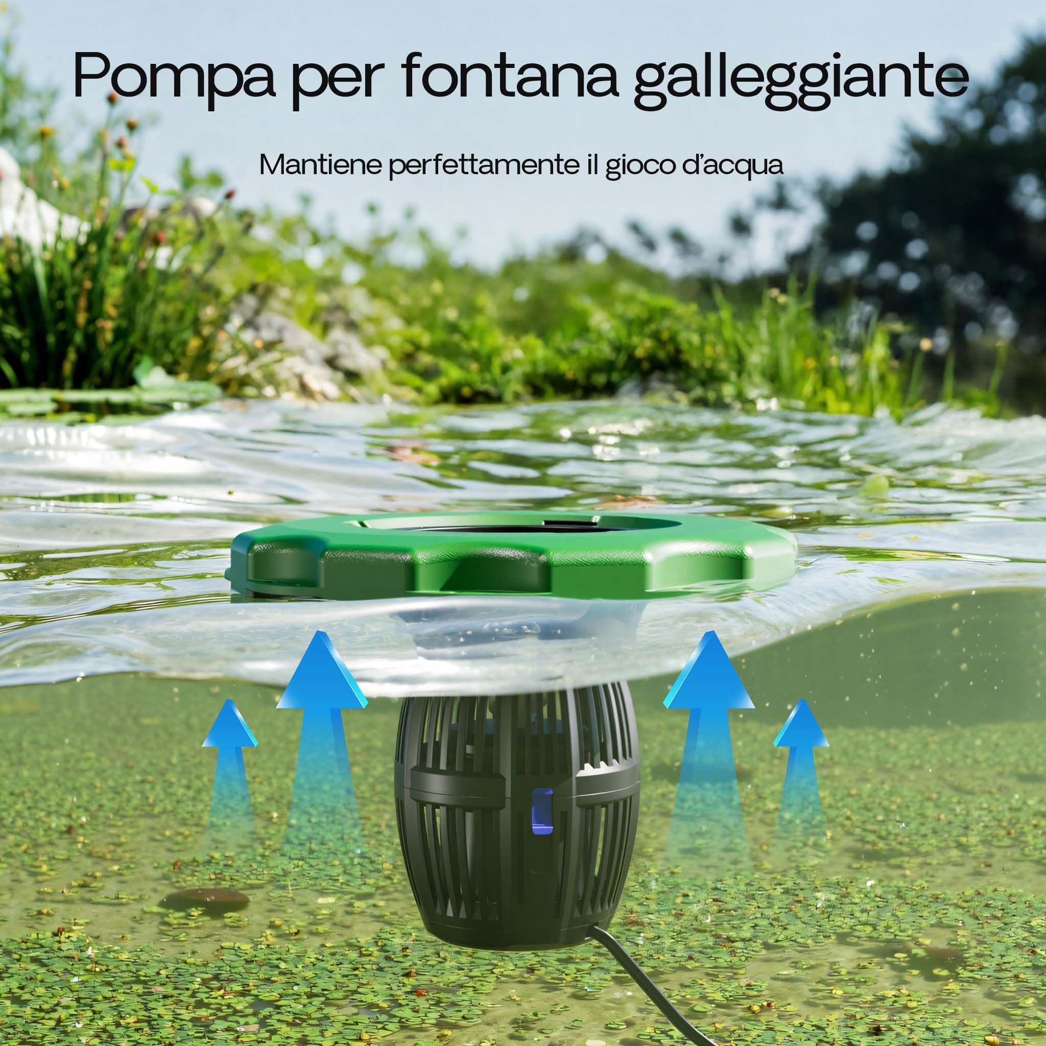 SunSun Fontana galleggiante COP-10000 20.000 l/h 90 W Colonna d'acqua alta 1 m con 3 m di diametro