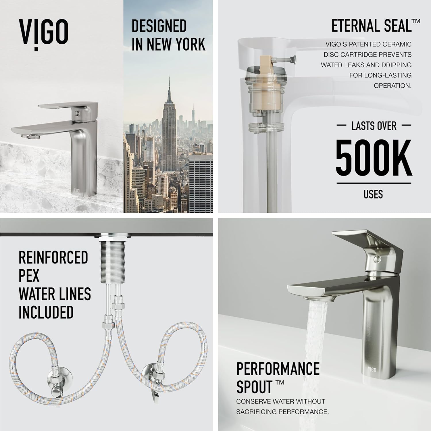 VIGO Davidson 6'' H Single Handle Single-Hole Bathroom Faucet in Brushed Nickel-VG01043BN