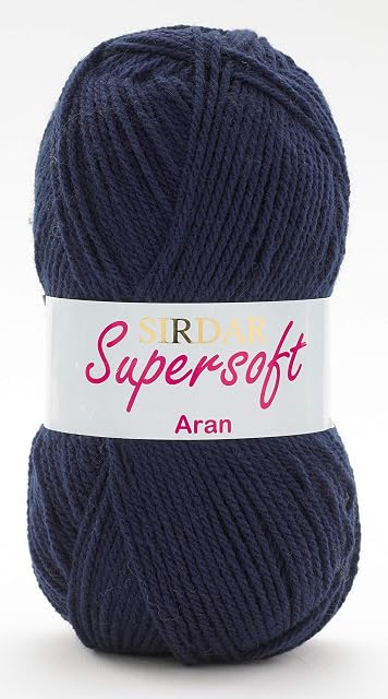 Sirdar SUPERSOFT ARAN Knitting Wool/Yarn 100g - 906 Navy