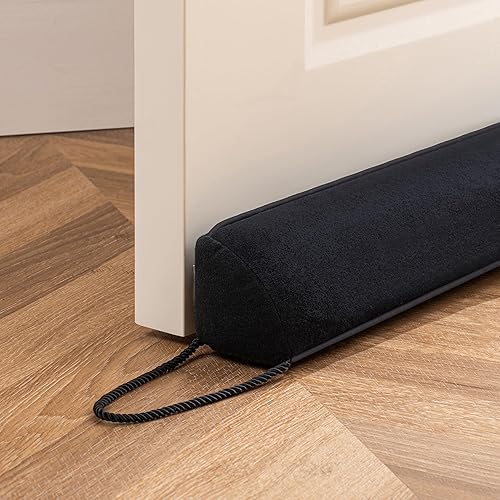 Sunolga Tope de corriente de puerta con peso de 32 pulgadas, columna triangular, a prueba de sonido, protector de corrientes de aire para puertas y