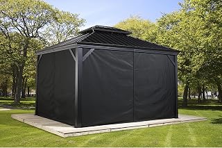 Sojag Black Curtains for Monaco/Messina/Mykonos/Moreno Gazebo, 10 ft. x 12 ft., Poly