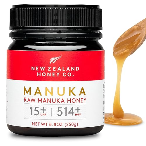 New Zealand Honey Co. Raw Manuka Honey UMF 15+ | MGO 514+, UMF Certified / 8.8oz - 8.8 Ounce (Pack of 1)