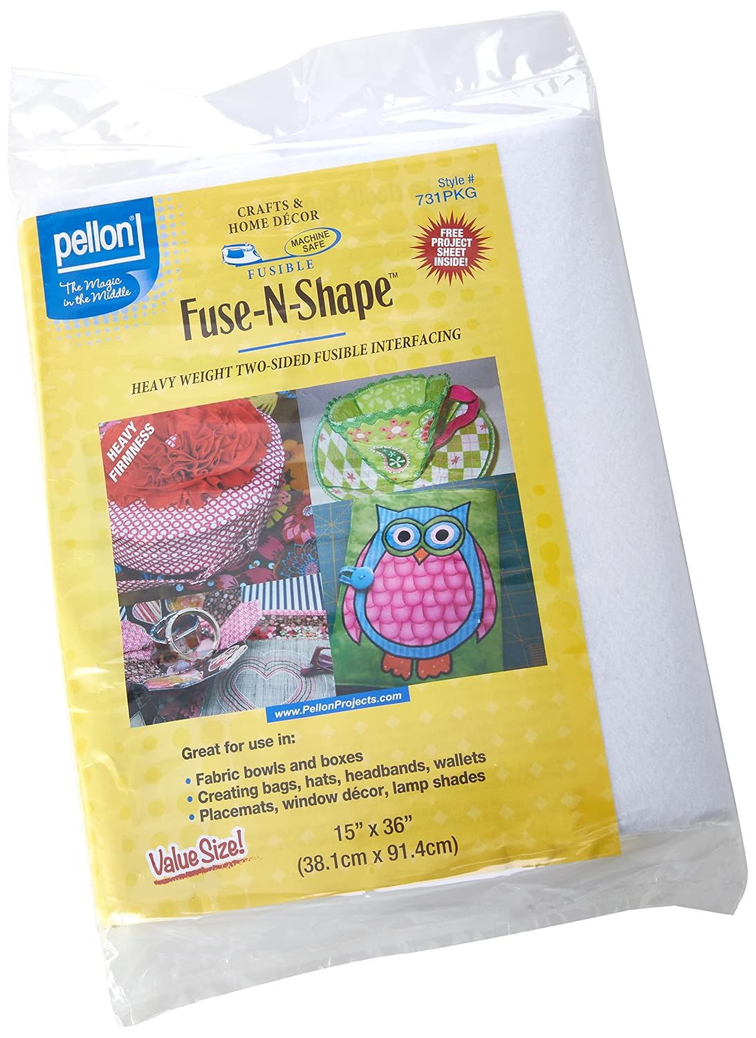 FuseNShape Heavyweight Fusible InterfacingWhite 15""X36"" Amazon