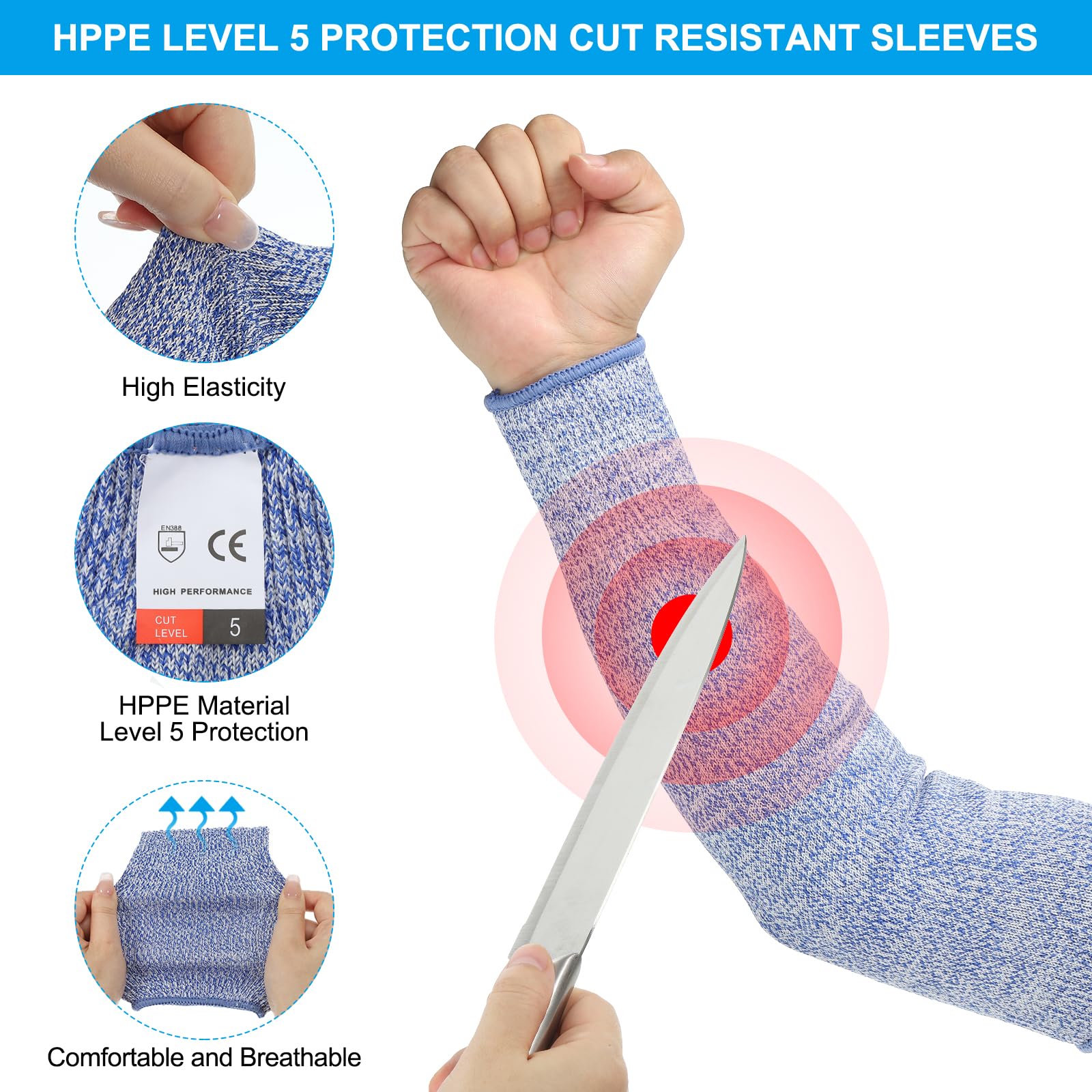 PATIKIL 14 Inch Cut Resistant Sleeve - Image 3