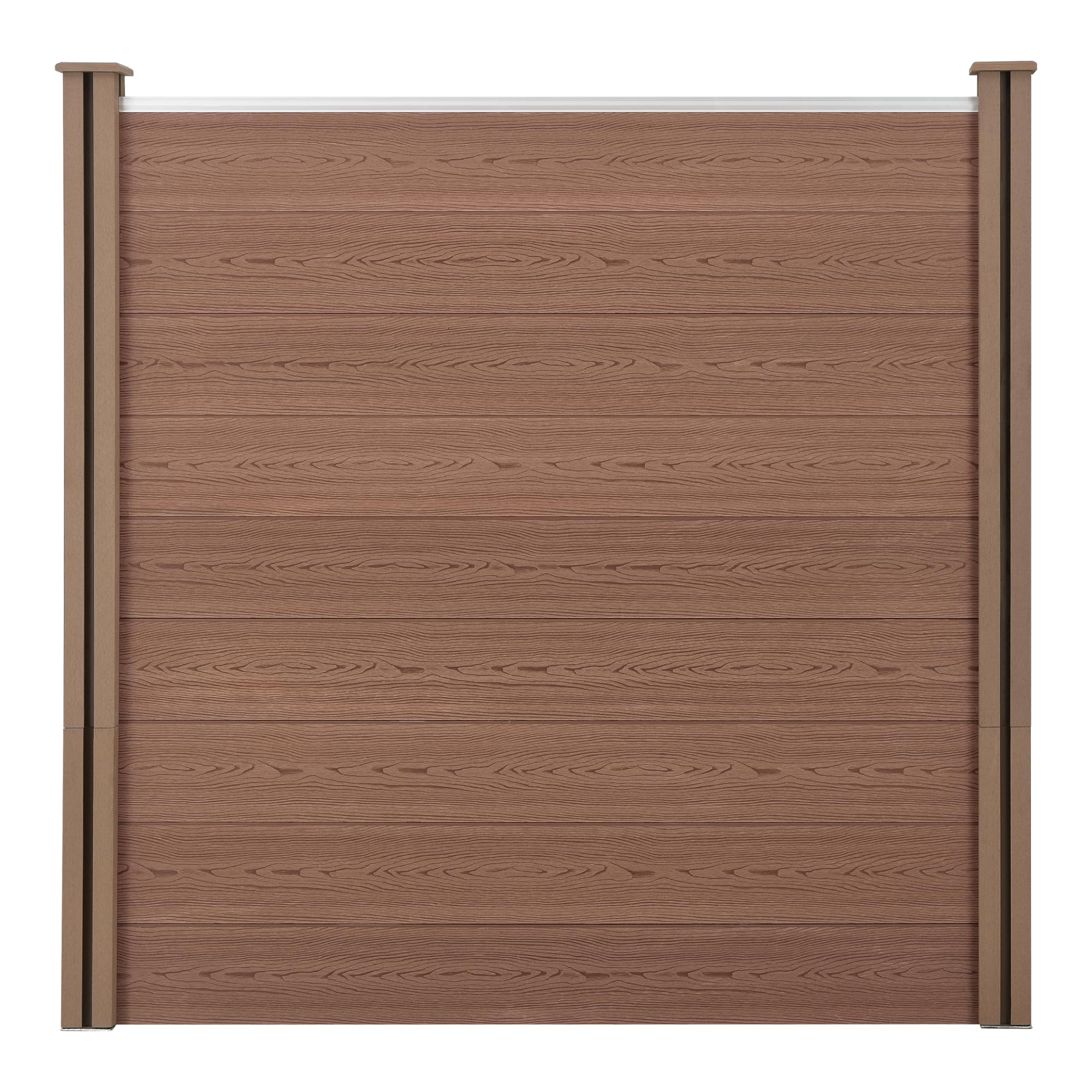 NEU.HOLZ WPC Gartenzaun Segovia mit 2 Pfosten 183 x 187 cm Sichtschutz Garten Zaun Braun