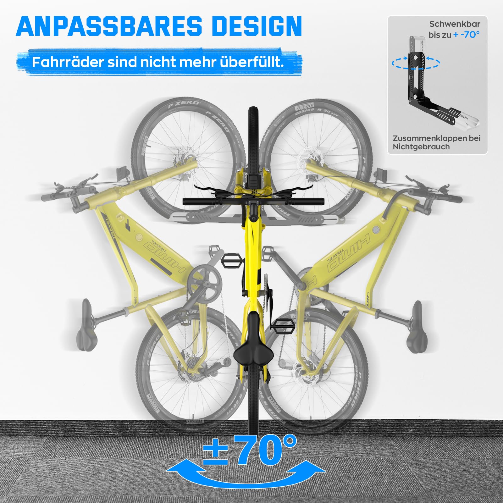 IMAYCC Schwenkbare Fahrrad Wandhalterung, Fahrradhalterung Wand für MTB, Gravel Bike & E-Bike bis 40kg – Kein schweres Heben, Fahrradständer platzsparend für Garage & Keller Auto & Motorrad