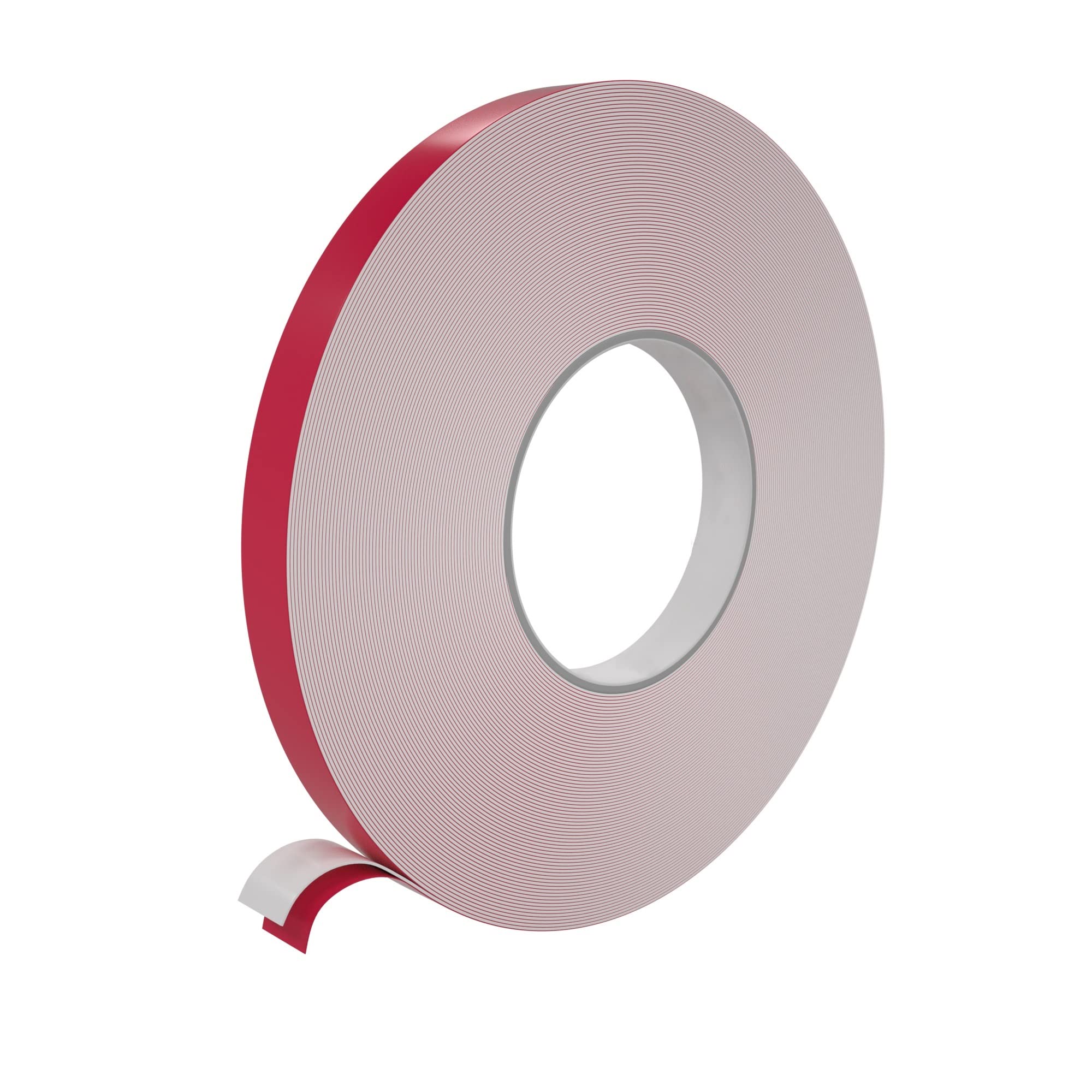 Wooden World - Double side Foam tape PE - White foam - 1 mm Thick 35 mm width and 50 m long - Red spacer