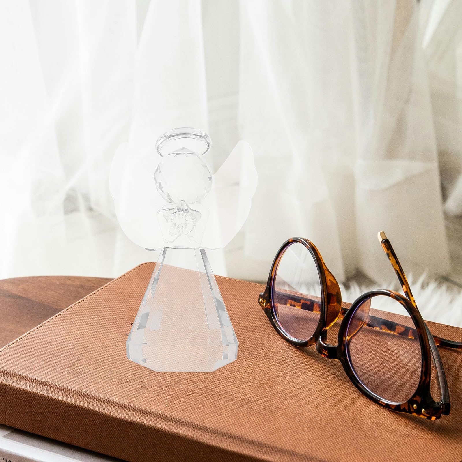 Toyvian 8 Piezas Figura Decorativa de Ángel de Cristal para Hogar y