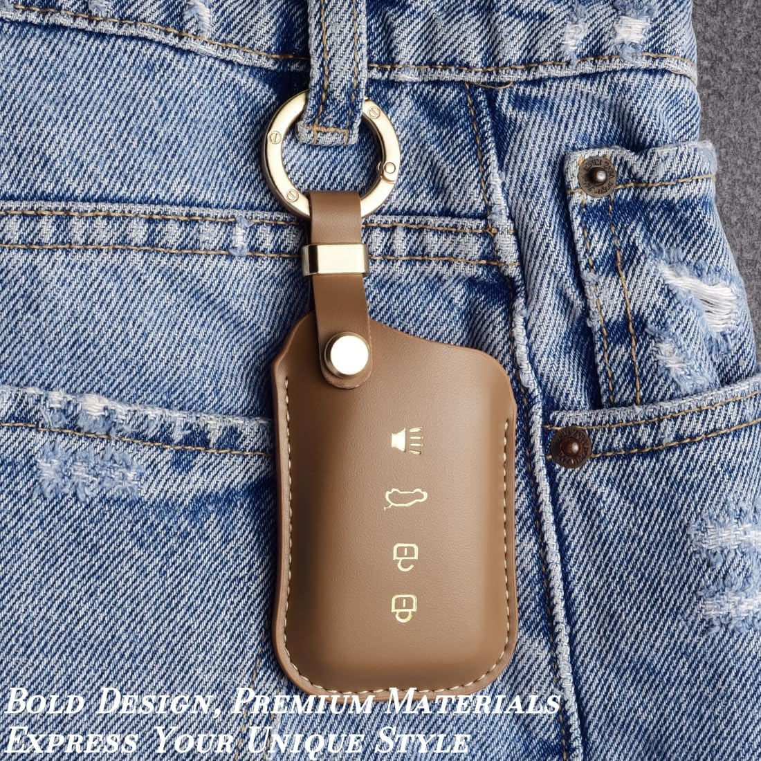 Key Fob Cover for Lexus ES IS GS NX RX RC GX LX 570 200 250 300 350 h F Sport Soft Leather Key Cover 4 Buttons - Image 4
