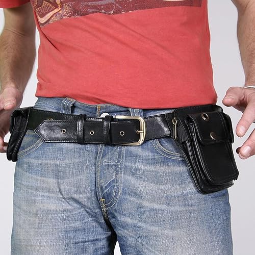 Miniatura 5 de MECCANIXITY Funda XL para cinturón de teléfono de 6.5 pulgadas, bolsa de cuero para cinturón de teléfono para hombres y mujeres, con trabillas de