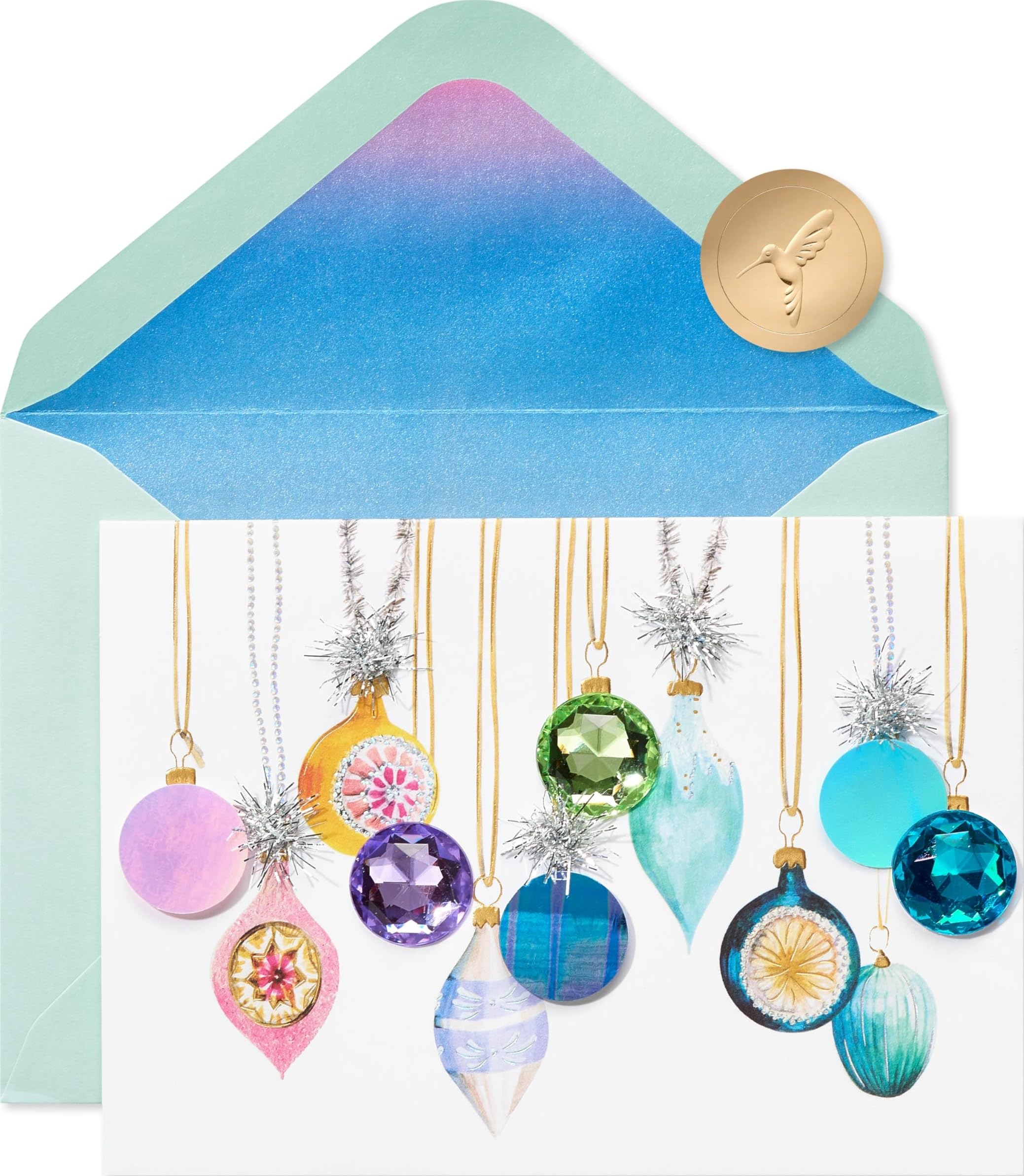 Papyrus 6812189 Christmas Card Ombre Ornaments Joyful Wishes