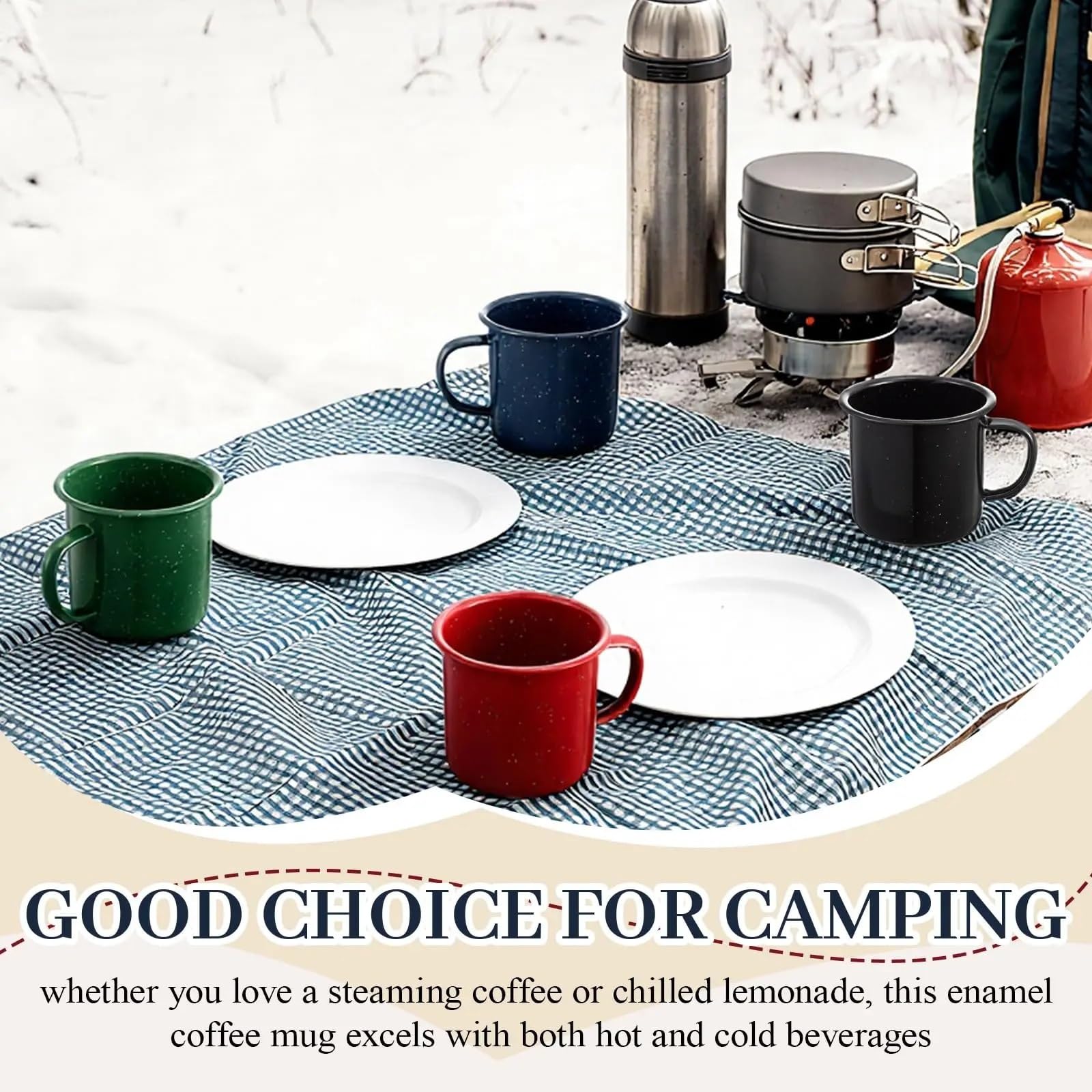 16oz Emaille-Tasse, Kreative Retro-Kaffeetasse Mit Dicker Wand | Mit Griff for heiße und kalte Getränke, Teetasse, Trinkgeschirr