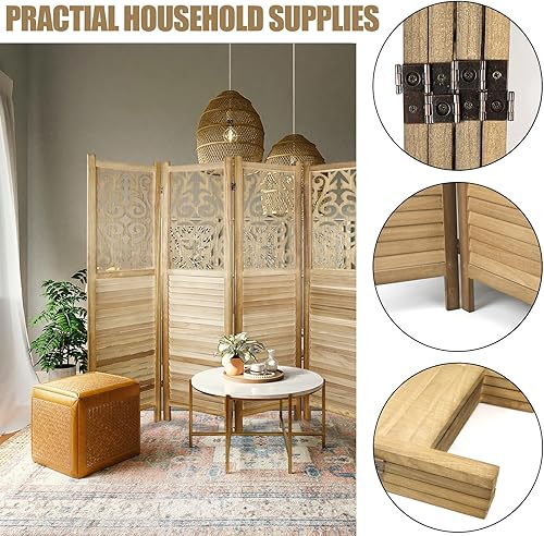 Miniatura 2 de Separadores de habitación de 4 paneles de 56 pies de pantalla de privacidad de madera y pantallas plegables de privacidad separación de habitación