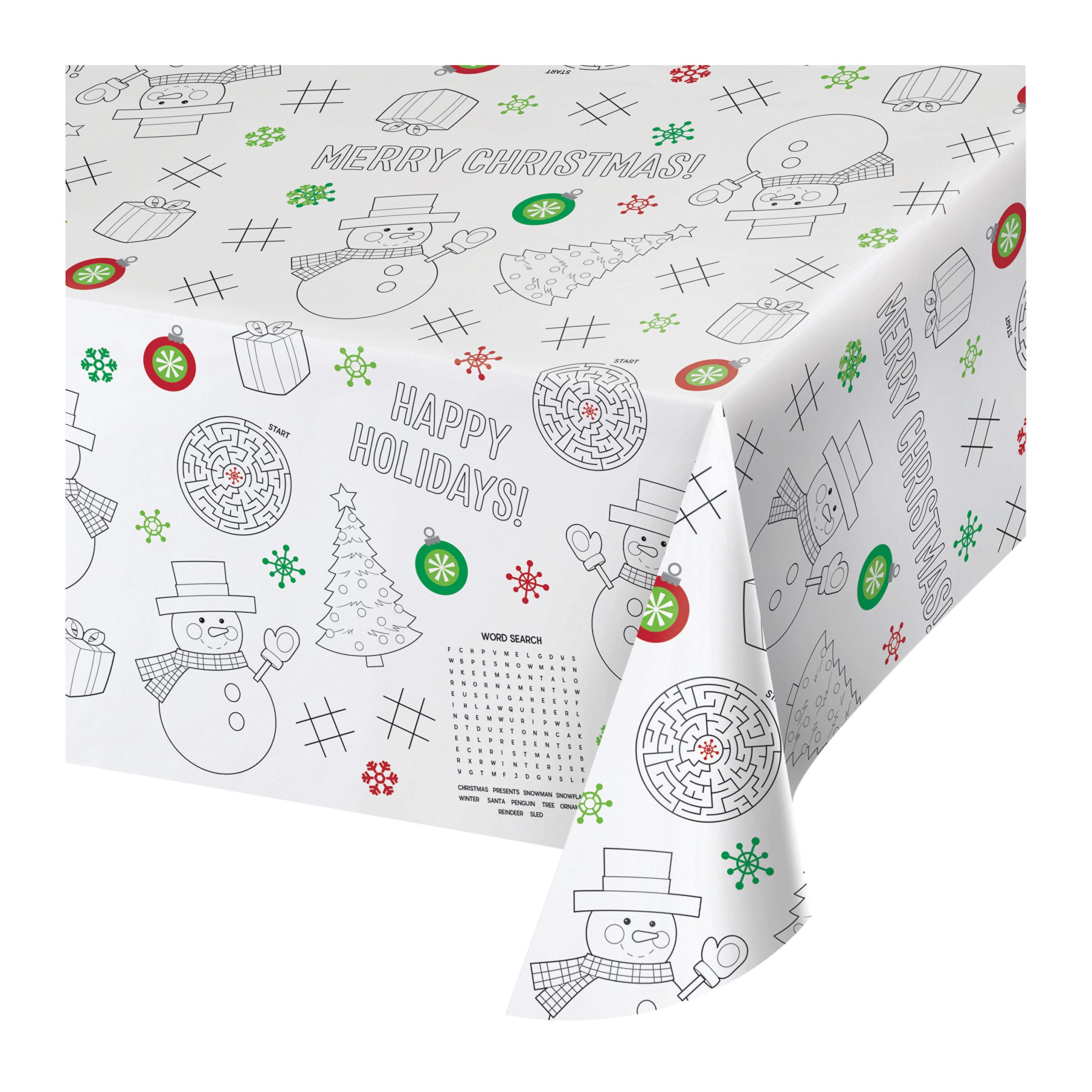 Creative Converting Christmas Paper Activity Tablecloth 54" x 88" Mu | amzdealz