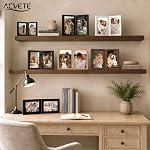 AEVETE 6x8 Picture Frames Double Hinged Wood Folding Photo Frames Vertical with Plexiglass Front, Wood Grain