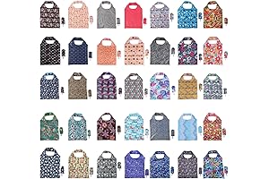 35 Pack Bulk Reusable Grocery Bags - Foldable, Washable, Leakproof