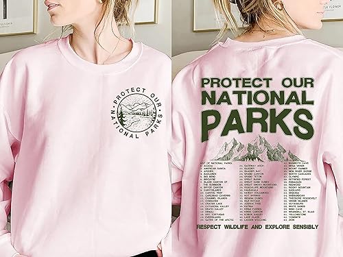 Vista 4 de Sudadera de Parques Nacionales - Protege Nuestros Parques Nacionales Montañas Senderismo Suéter de 2 Caras
