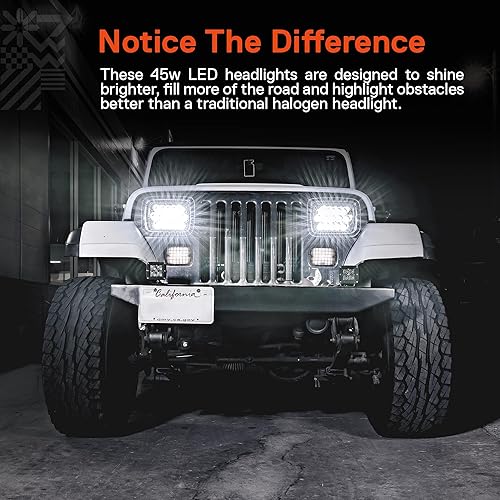 Miniatura 2 de Bombilla led universal de 7" x 6", 45 vatios, para enchufar y utilizar, eficiencia energética, resistente, faro delantero cuadrado o rectangular