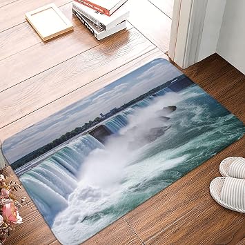 Door Mat Non-Slip Welcome Mats Niagara Falls Doormat Washable Front Door Mat for Entrance Flannel Soft Rugs Absorbent Doormat Indoor Outdoor Entrance Mats for Bedroom Kitchen Porch 16''x 24''