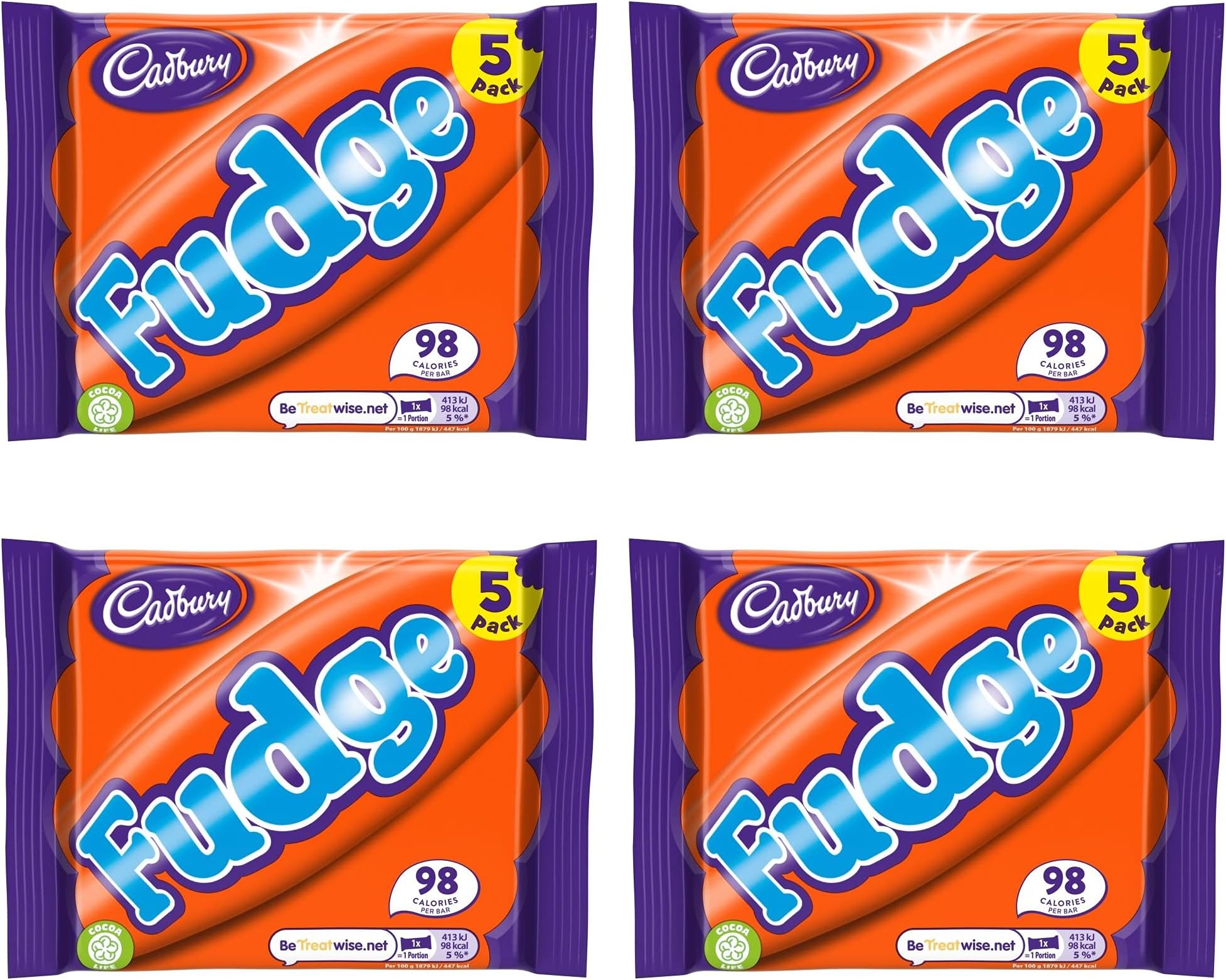 Cadbury Fudge Bar 5 Pack (Multi Buy Pack of 4)