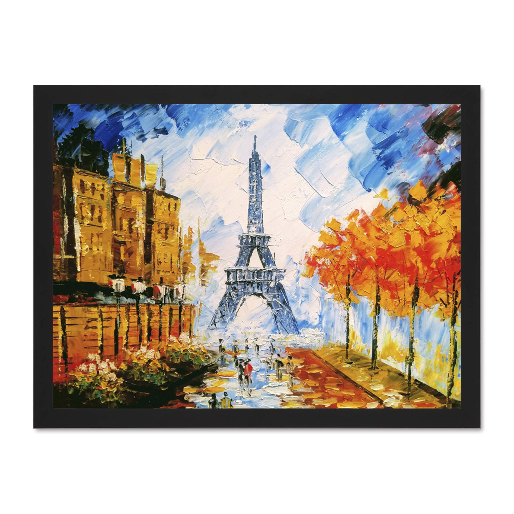 Eiffel Tower Paris Street Large Framed Art Print Poster Wall Decor 18x24 inch