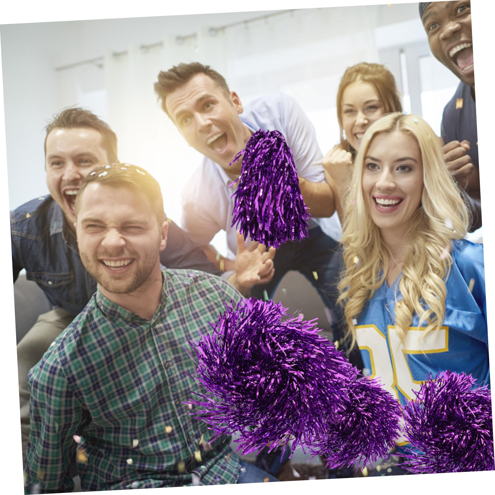 Pompons de Cheerleading en Pvc 16 Pièces pour Chorégraphie et Compétition