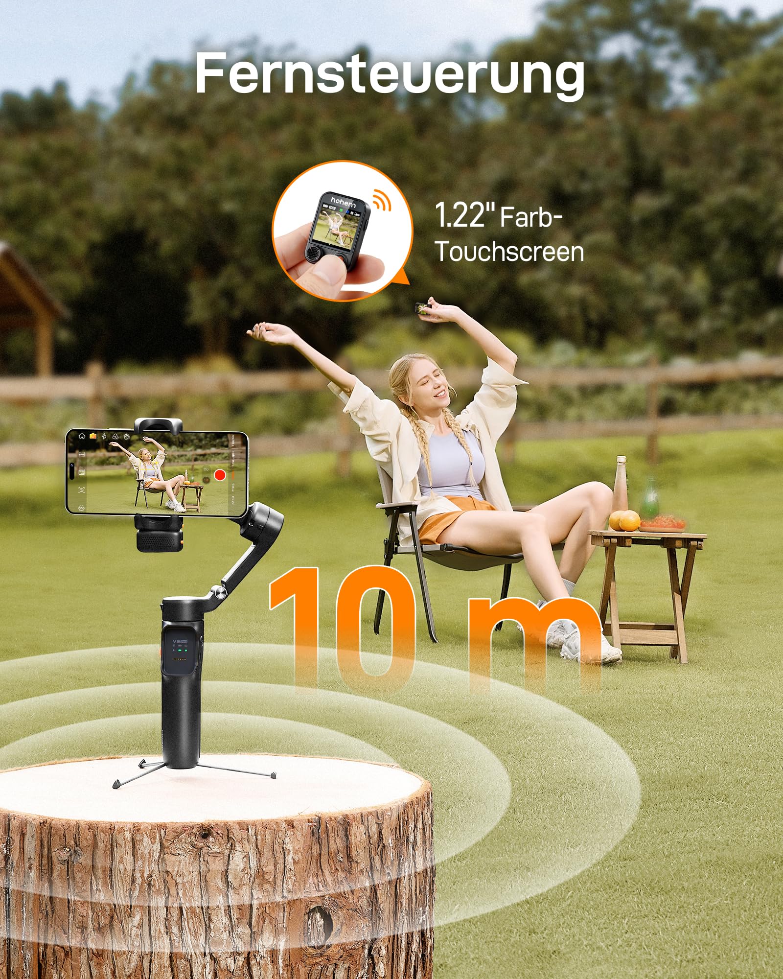 hohem iSteady V3 Ultra Gimbal Stabilizator do Telefonu z Czujnikiem AI Śledzenia i Wbudowaną Lampą LED — miniatura 5