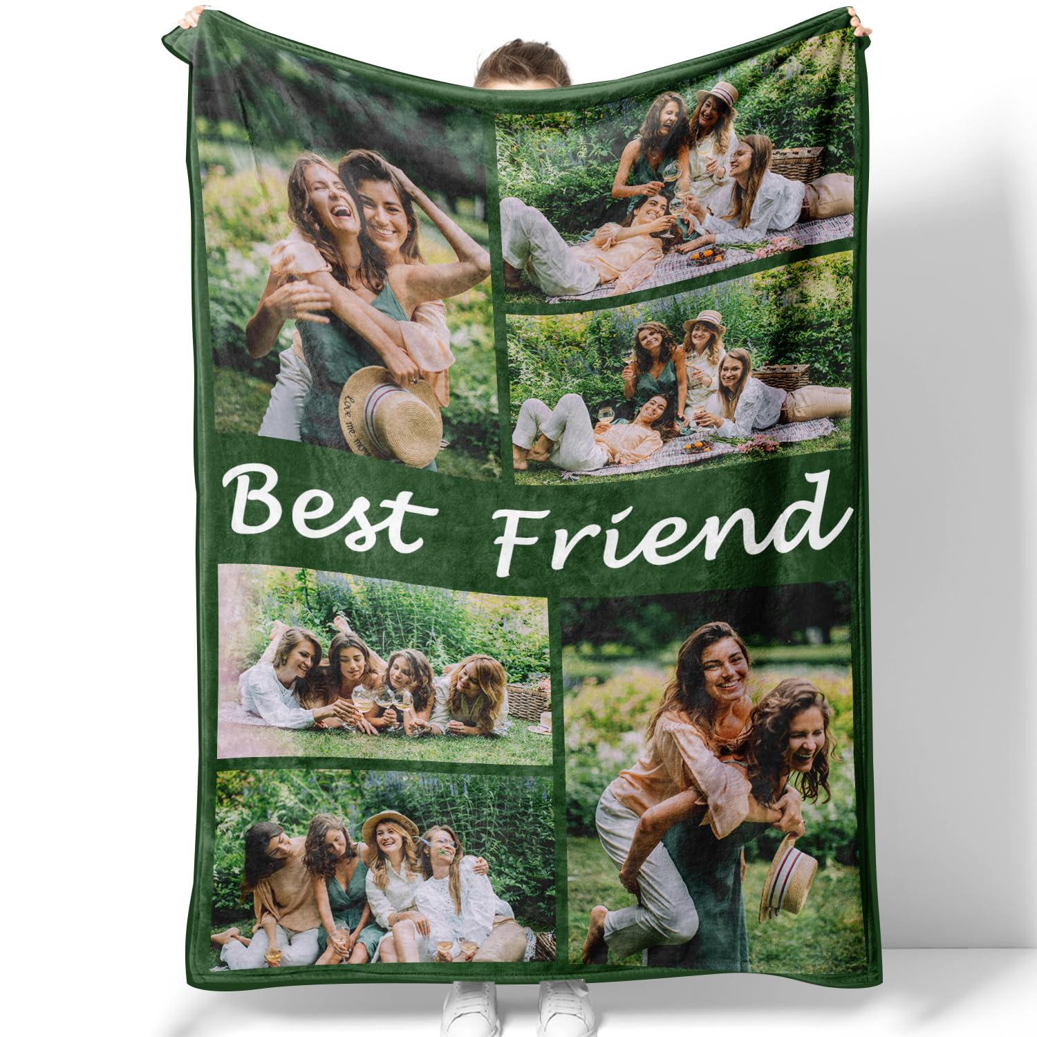 Personalised Blanket with Photos & Text, Custom blanket Throws with Picture, Customised Blankets for Friends, Couple,Personalised for men, women,blanket gifts for Christmas, Birthday, Valentine‘s Day