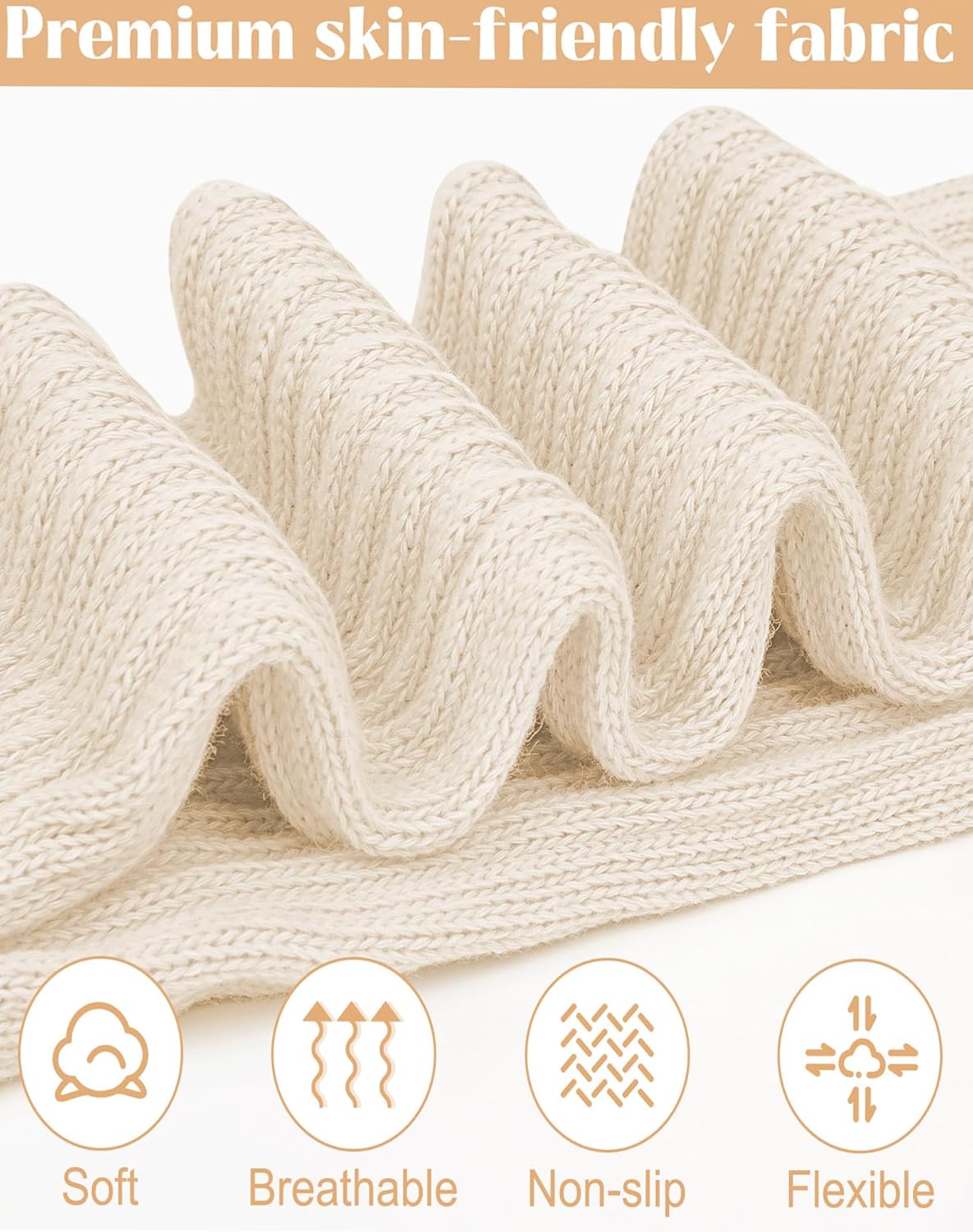 Grip Pilates Socks for Women, Non Slip Yoga Slouch Scrunch Socks with Grips for Barre Ballet Workout Hospital - Image 4