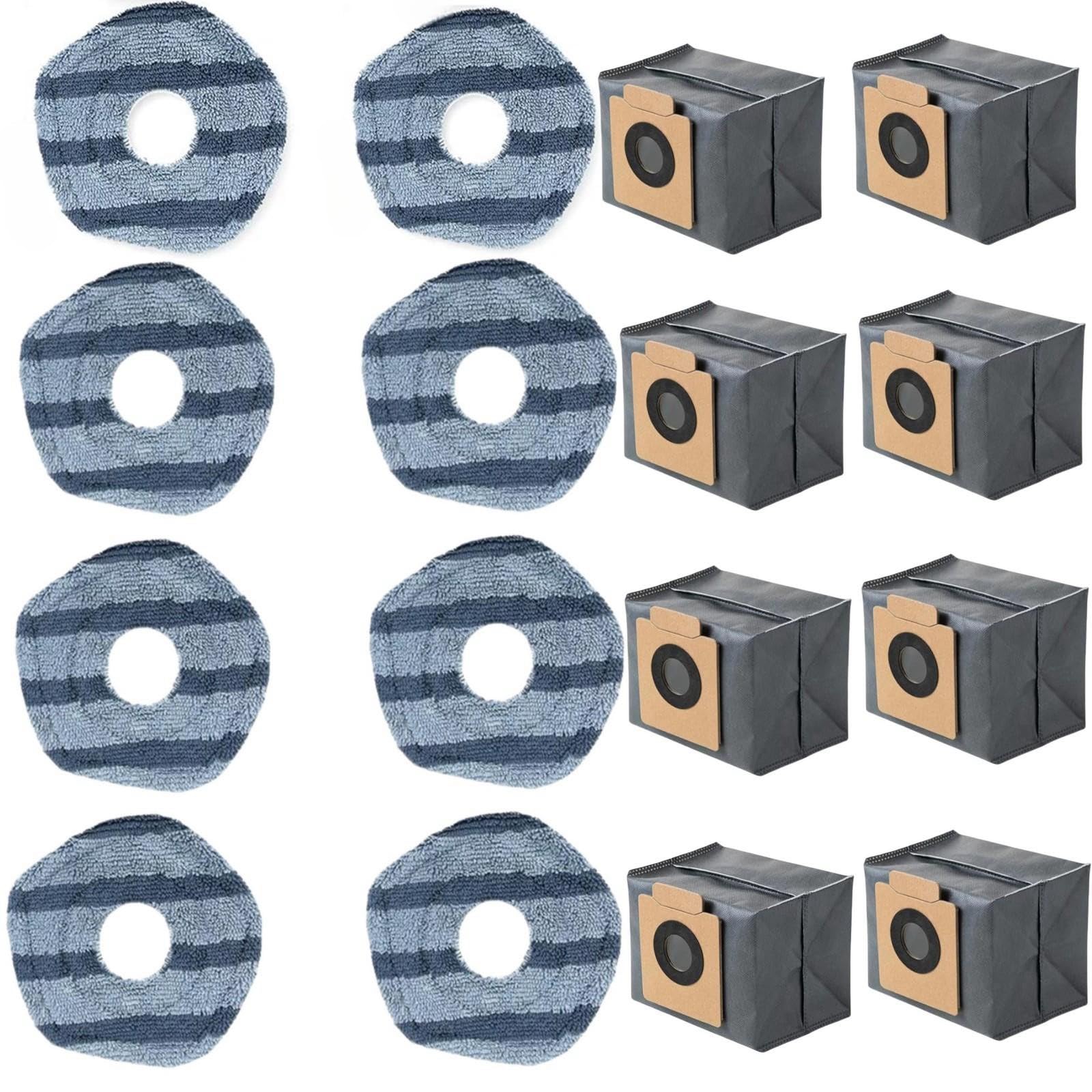 Vacuum Accessories For Eufy X10 Pro Omni Cleaner Robot-14 PCS(6 Mop Pads+8 Dust Bag)