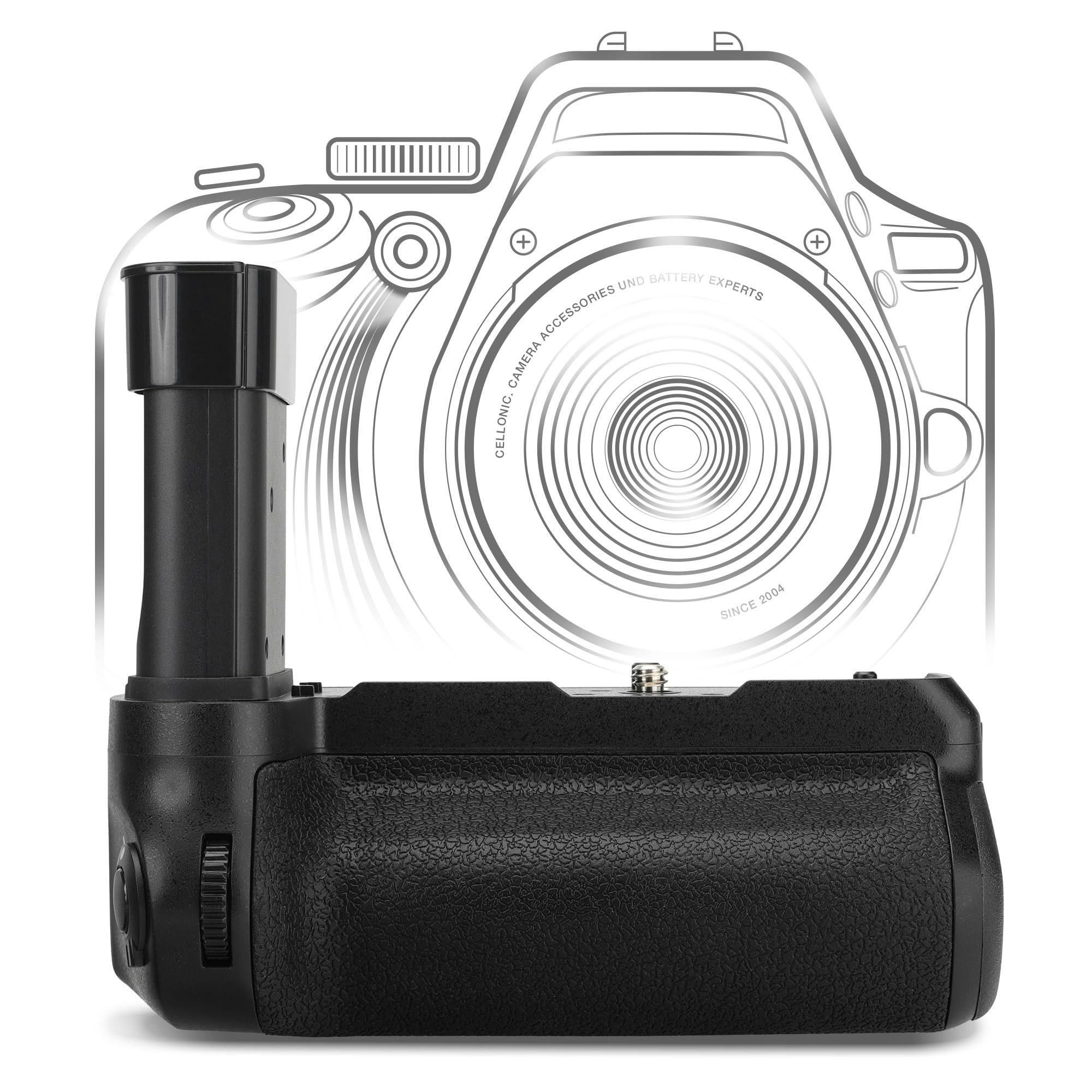 CELLONIC® BG-E10 uchwyt baterii kompatybilny z Nikon Z6 II, Z7 II - pionowy uchwyt aparatu do baterii EN-EL15 - wielofunkcyjny uchwyt portretowy zapasowy uchwyt baterii